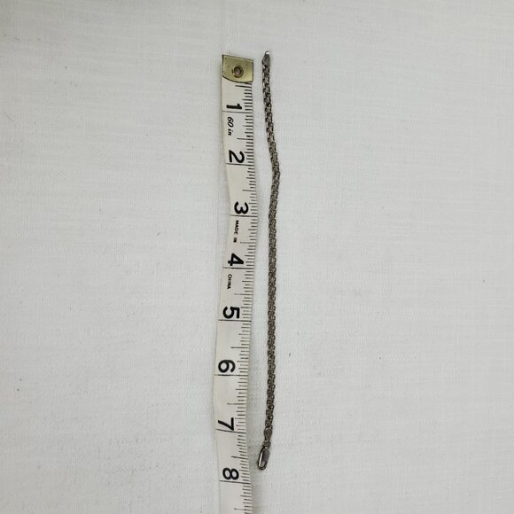 Beautiful Vintage Sterling Silver 925 Italy Marked Flat Box Chain Bracelet 8' - Picture 9 of 10